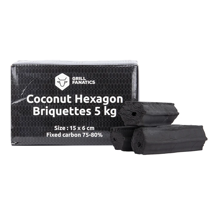 Grill Fanatics Coconut Hexagon Briketten Tubes 5 Kg 4 Grill Fanatics Coconut Hexagon Briketten Tubes 5 Kg - Afbeelding 2
